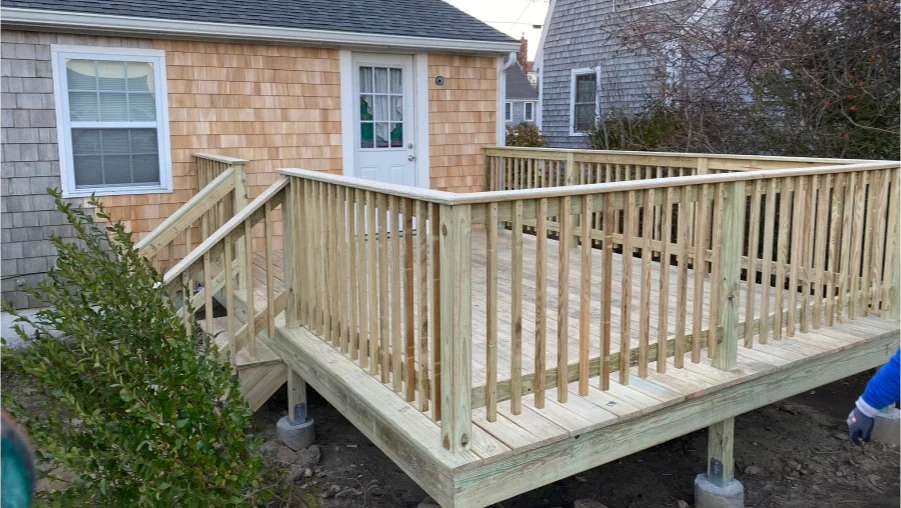 backyard deck addition in sagamore ma